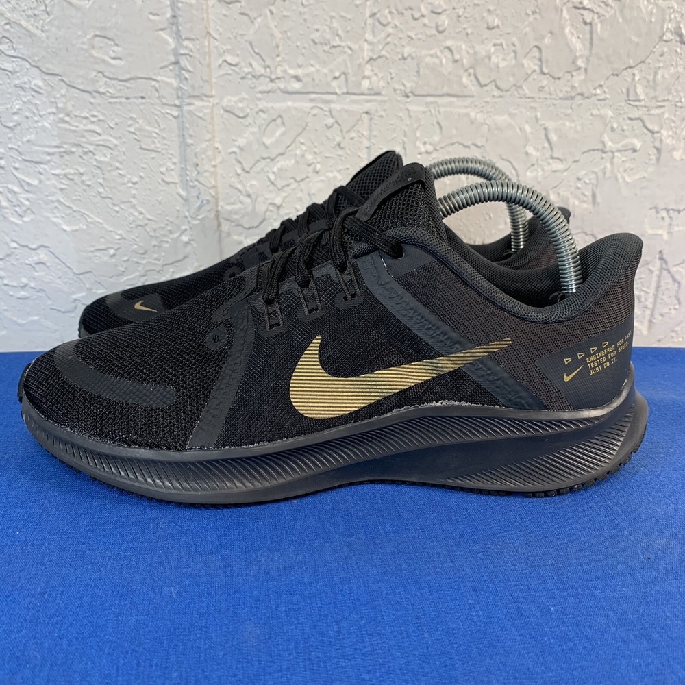 Nike Quest 4 Mens Size 7.5 Black Gold Running Shoes Sneakers DA1105-010